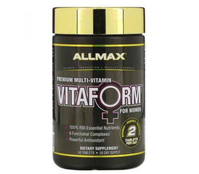 ALLMAX Nutrition, Vitaform, мультивітаміни преміальної якості для жінок, 60 таблеток