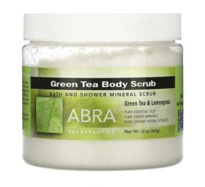 Abra Therapeutics, Green Tea Body Scrub, Green Tea & Lemongrass, 10 oz (283 g)