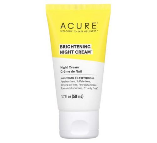 Acure, осветляющий ночной крем, 50 мл (1,7 жидк. унции)