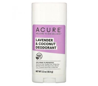 Acure, Deodorant, Lavender & Coconut, 2.2 oz (62.4 g)