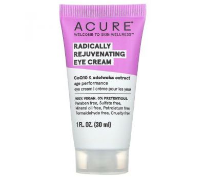 Acure, Radically Rejuvenating, крем для шкіри навколо очей, 30 мл (1 рідк. унція)