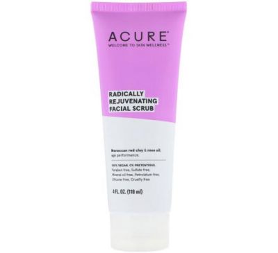 Acure, Radically Rejuvenating, скраб для обличчя, 118 мл (4 рідк. унції)
