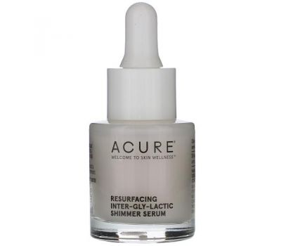 Acure, Resurfacing Inter-Gly-Lactic Shimmer Serum, 0.67 fl oz (20 ml)