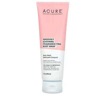 Acure, Seriously Soothing Body Wash, Fragrance Free, 8 fl oz (236 ml)