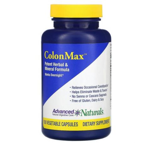 Advanced Naturals, ColonMax, Potent Herbal & Mineral Formula, 100 Vegetable Capsules
