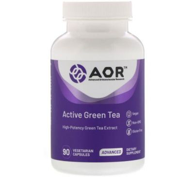 Advanced Orthomolecular Research AOR, Active Green Tea, 90 Vegetarian Capsules