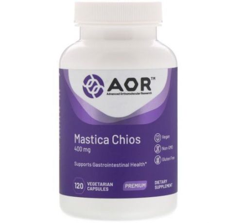 Advanced Orthomolecular Research AOR, Mastica Chios, мастика с острова Хиос, 400 мг, 120 вегетарианских капсул