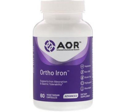 Advanced Orthomolecular Research AOR, Ortho Iron, 60 Vegetarian Capsules