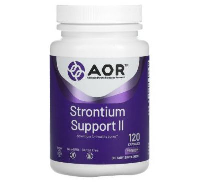 Advanced Orthomolecular Research AOR, Strontium Support II, 120 Vegetarian Capsules