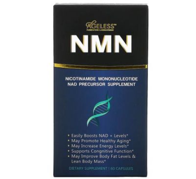 Ageless Foundation Laboratories, NMN, нікотинамід мононуклеотид, попередник НАД, 60 капсул