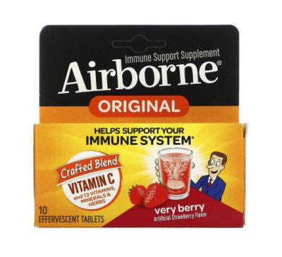 AirBorne, добавка для поддержки иммунной системы, с ягодным вкусом, 10 шипучих таблеток