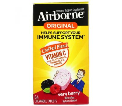 AirBorne, Original, Immune Support Supplement, Very Berry, 64 Chewable Tablets