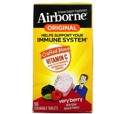 AirBorne, Original Immune Support Supplement, Very Berry, 96 Chewable Tablets