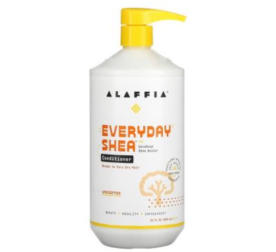 Alaffia, Кондиционер для повседневного употребления ши, без запаха, 32 жидких унции (950 мл)