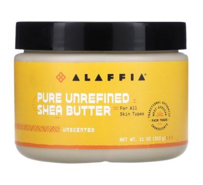 Alaffia, Чистое нерафинированное масло ши, без запаха, 312 г (11 унций)