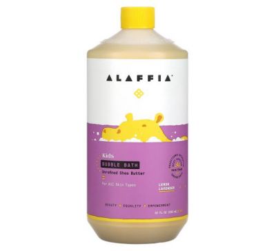 Alaffia, Детская пена для ванны, лимон и лаванда, 950 мл (32 жидких унции)