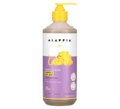 Alaffia, Детский шампунь и гель для душа, лимон и лаванда, 473 мл (16 жидк. Унций)