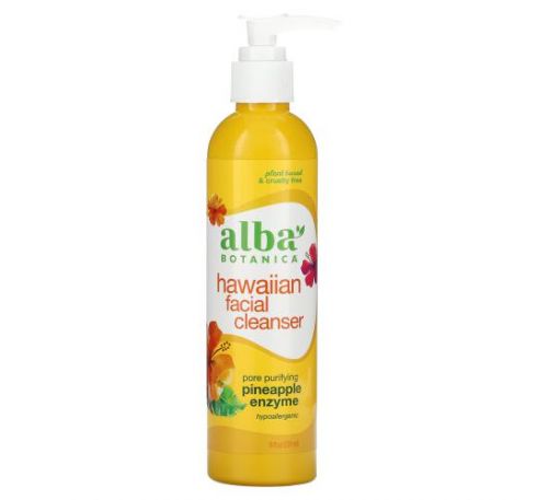Alba Botanica, очищающее средство для лица «гавайское», с очищающими поры ферментами ананаса, 237 мл (8 жидк. унций)