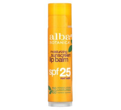 Alba Botanica, Moisturizing Sunscreen Lip Balm, SPF 25, .15 oz (4.2 g)