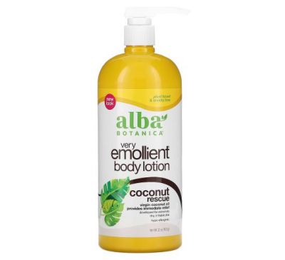 Alba Botanica, Very Emollient, Body Lotion, Coconut Rescue, 32 oz (907 g)