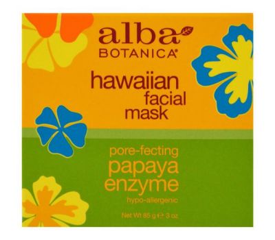 Alba Botanica, гавайська маска для обличчя, ферменти папаї для звуження пор, 85 г (3 унції)