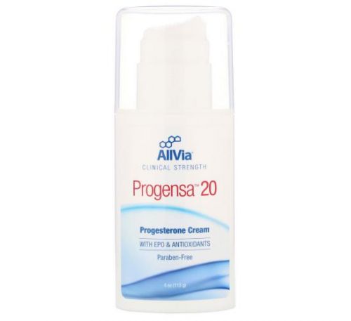 AllVia, Progensa 20, крем с прогестероном, 113 г (4 унции)