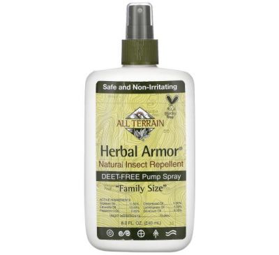 All Terrain, Herbal Armor, натуральный спрей от насекомых, без ДЭТА, 240 мл (8,0 жидк. унции)