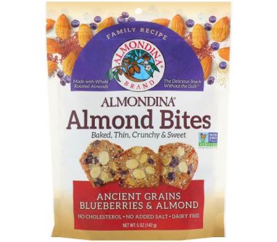 Almondina, Almond Bites, Ancient Grains Blueberries & Almonds, 5 oz (142 g)