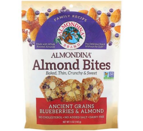 Almondina, Almond Bites, Древние зерна черники и миндаля, 5 унций (142 г)