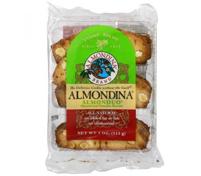 Almondina, Almonduo, Almond and Pistachio Biscuits, 4 oz (113 g)