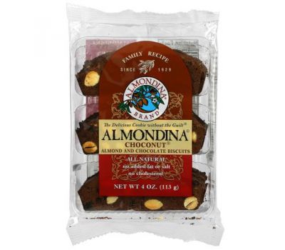 Almondina, Choconut, Almond and Chocolate Biscuits, 4 oz (113 g)