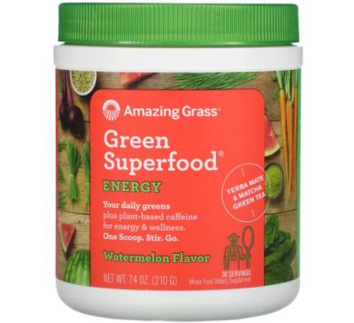 Amazing Grass, Green Superfood, Энергия, Арбуз, 7,4 унции (210 г)