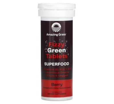 Amazing Grass, Green Superfood, Fizzy Tablets, Berry , 10 Tablets