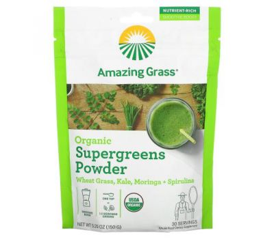 Amazing Grass, Органический порошок из суперзелени, 150 г (5,29 унции)