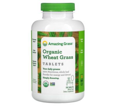 Amazing Grass, Organic Wheat Grass Tablets, 200 Tablets