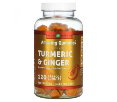 Amazing Nutrition, Amazing Gummies, Turmeric & Ginger, Apricot, 120 Gummies