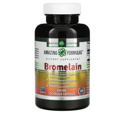 Amazing Nutrition, Bromelain, 500 mg, 120 Veggie Capsules