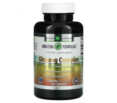 Amazing Nutrition, Ginseng Complex, 1,000 mg, 120 Capsules