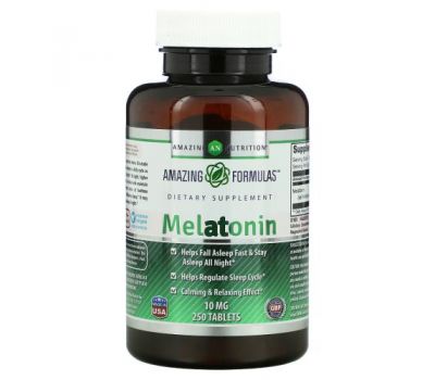 Amazing Nutrition, Мелатонин, 10 мг, 250 таблеток