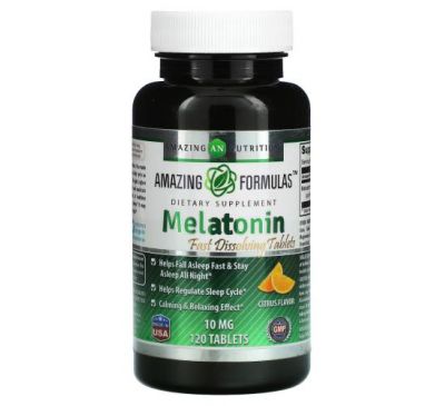 Amazing Nutrition, Melatonin, Citrus, 10 mg, 120 Tablets