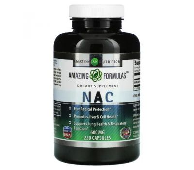 Amazing Nutrition, NAC, 600 мг, 250 капсул
