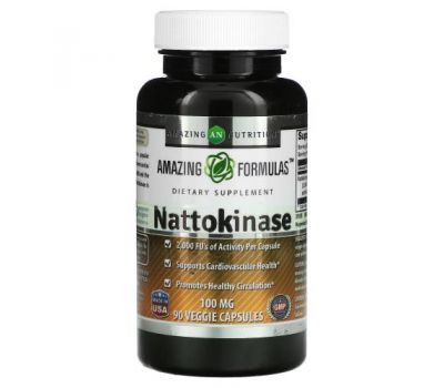 Amazing Nutrition, Nattokinase, 100 mg, 90 Veggie Capsules
