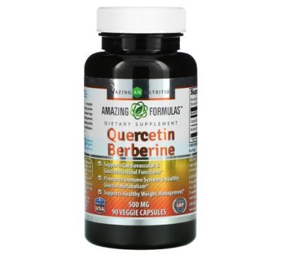 Amazing Nutrition, Quercetin Berberine, 500 mg, 90 Veggie Capsules