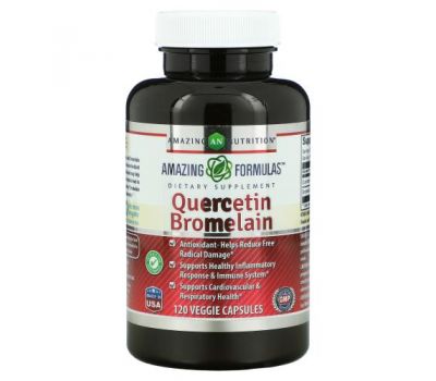 Amazing Nutrition, Quercetin Bromelain, 120 Veggie Capsules