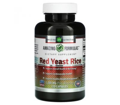 Amazing Nutrition, Красный дрожжевой рис, 600 мг, 120 капсул