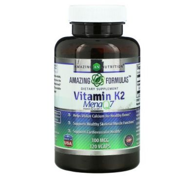 Amazing Nutrition, Vitamin K2, 100 mcg, 120 VCaps