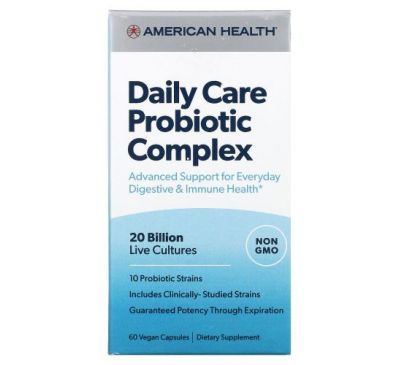 American Health, Daily Care Probiotic Complex, 60 Vegan Capsules