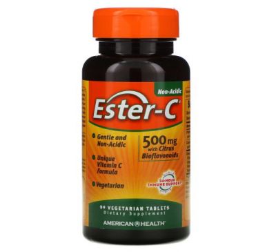 American Health, Ester-C, 500 мг, 90 вегетаріанських таблеток
