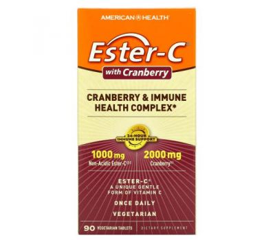 American Health, Ester-C з журавлиною, 90 вегетаріанських таблеток