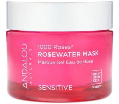 Andalou Naturals, 1000 Roses, косметична маска з рожевою водою, для чутливої ​​шкіри, 50 г (1,7 унції)